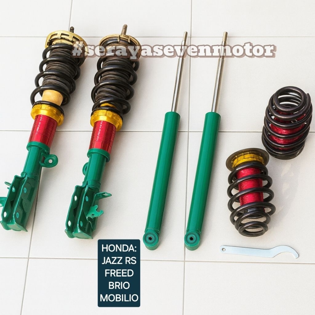 coilover costum honda brio mobilio full set garansi