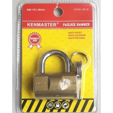 Gembok Hammer KENMASTER 40mm KM-119 - KENMASTER Gembok Anti Maling - Gembok Pagar - Kunci Gembok KEN