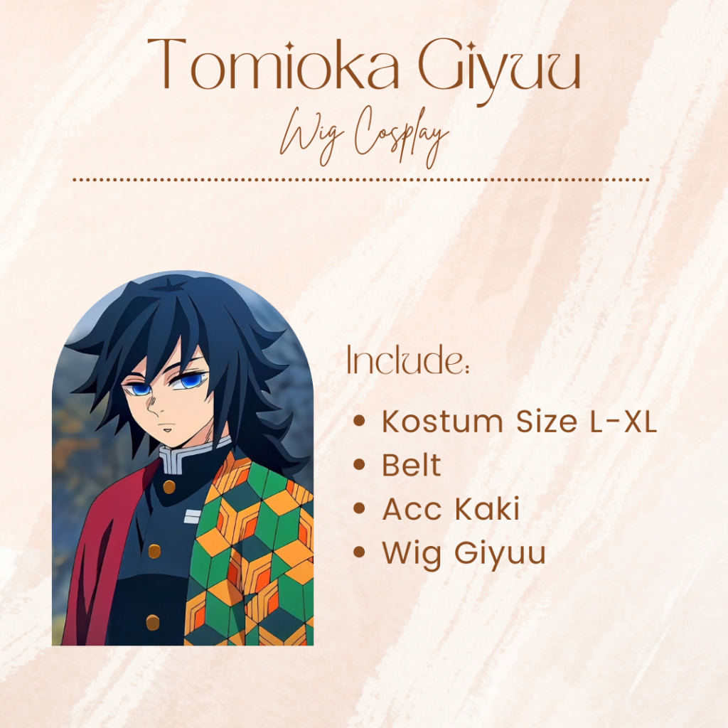 RENTAL / SEWA Kostum Costume Cosplay Giyu Tomioka - Demon Slayer (Kimetsu No Yaiba)