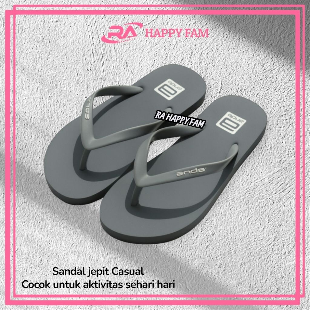 ( RA ) Sandal Jepit pria distro Terbaru Termurah Keren Viral Trend Casual Kece kekinian polos murah