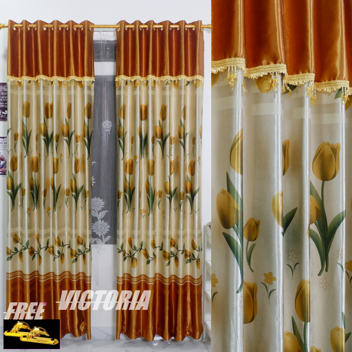 GORDEN PINTU GORDEN JENDELA PANJANG 230CM MODEL PONI TEMPEL MOTIF TULIF MINIMALIS ELEGAN