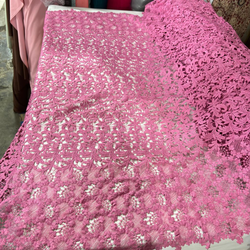 [Harga/0,5m] bahan kain prada katun - kain brokat prada lace - kain brokat prada - prada motif bunga