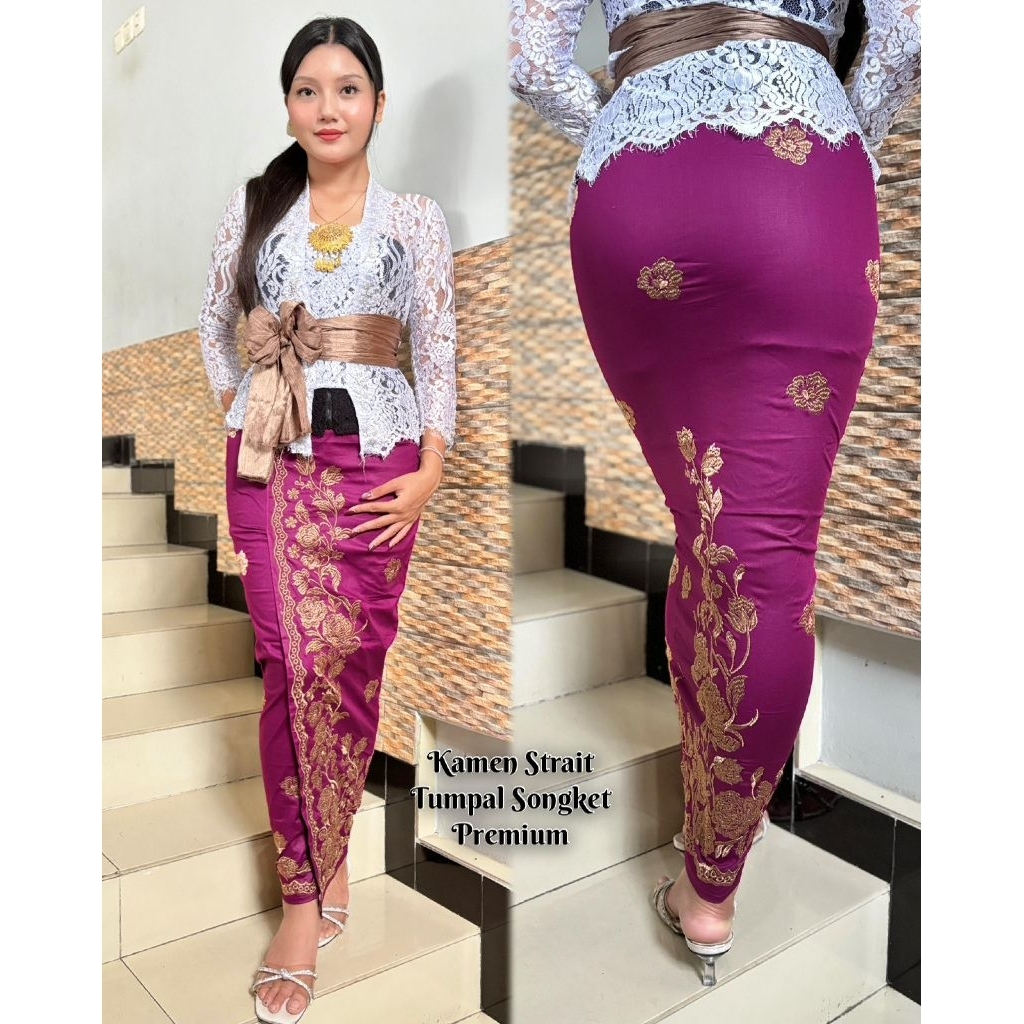 Kamen Bordir Tumpal Songket Jadi Strait Premium Terbaru|Kamen Tumpal Songket Bordir Strait Premium T