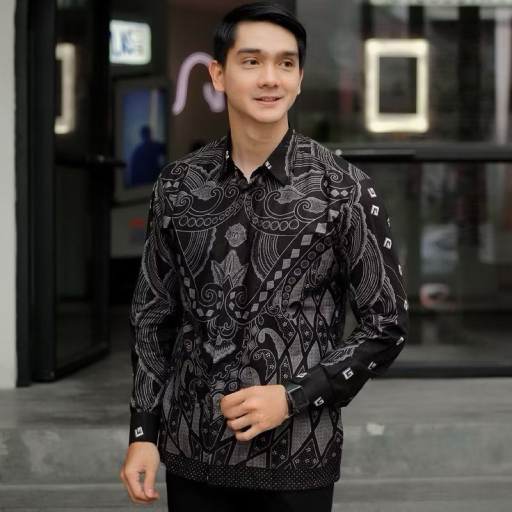 Batik Pria-Batik Pria Dewasa-Kemeja Batik Pria-Batik Pria Lengan Panjang M L XL XXL