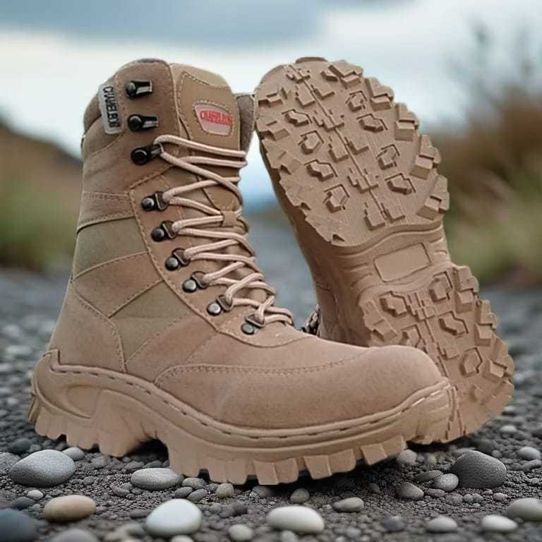 Sepatu Pdl POLPP 511 Cream Gurun Tactical Safety Boats Ujung Besi