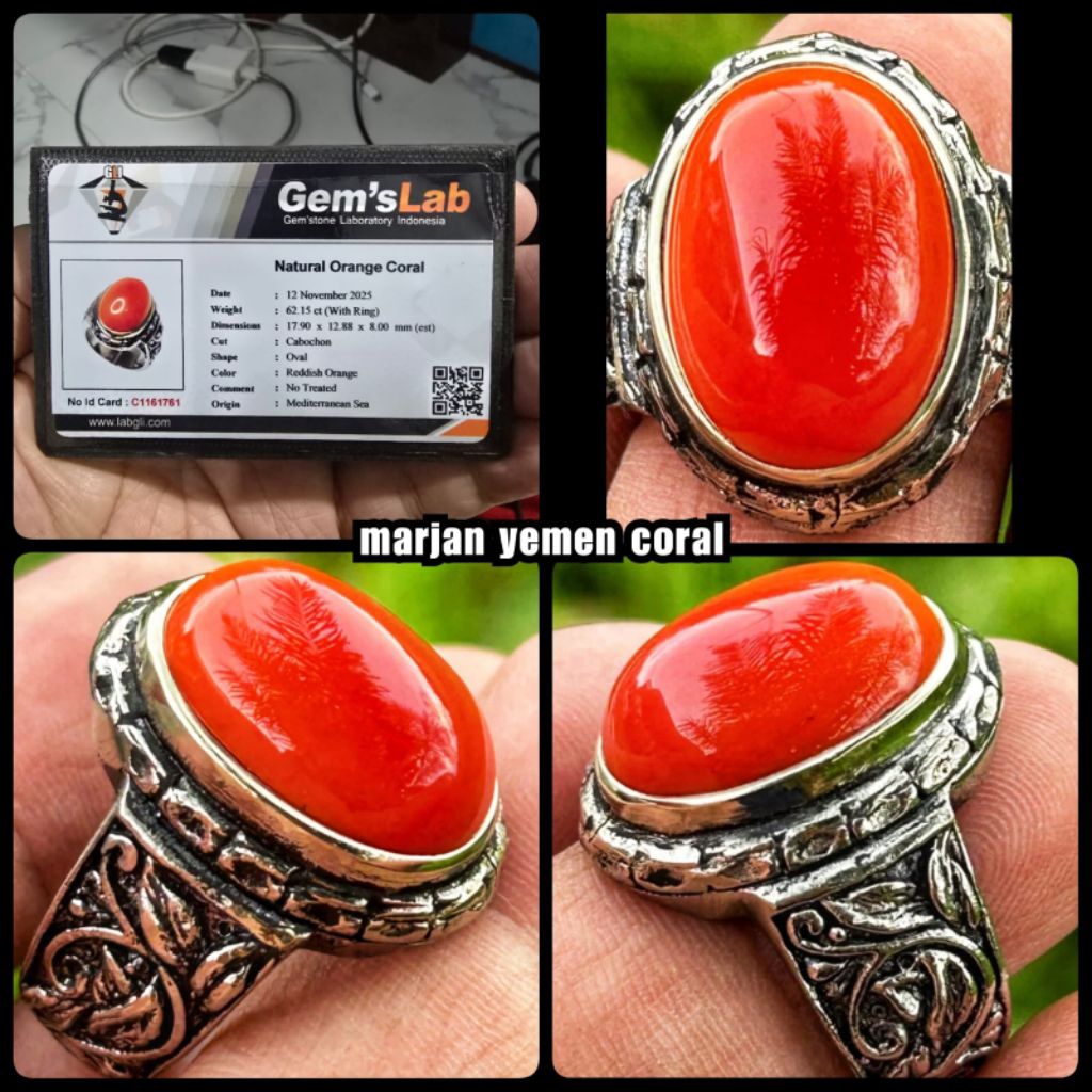 cincin batu akik Marjan super coral laut merah yemen