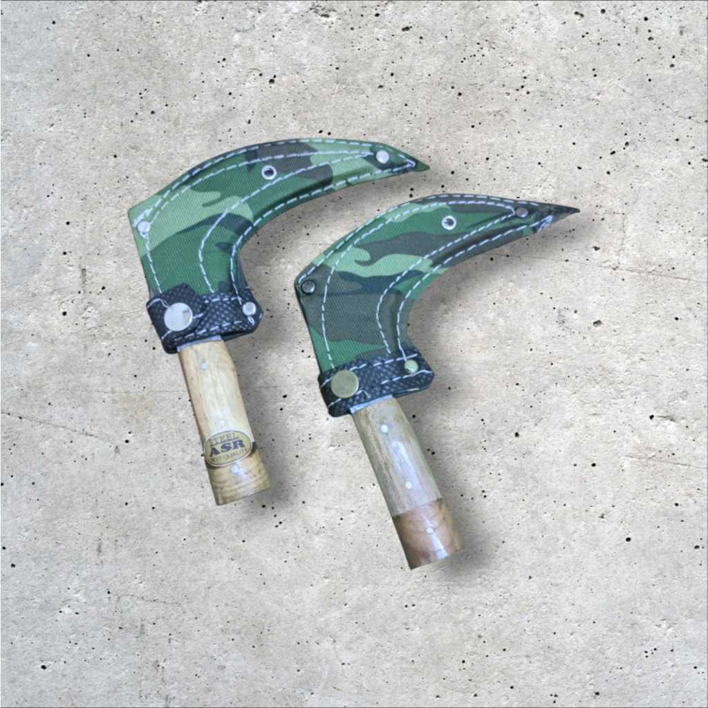 Pisau Mini Sabit Peralatan Berkebun Padi Sayur Buah Baja Asli Pertanian Fulltang Pisau Rumput