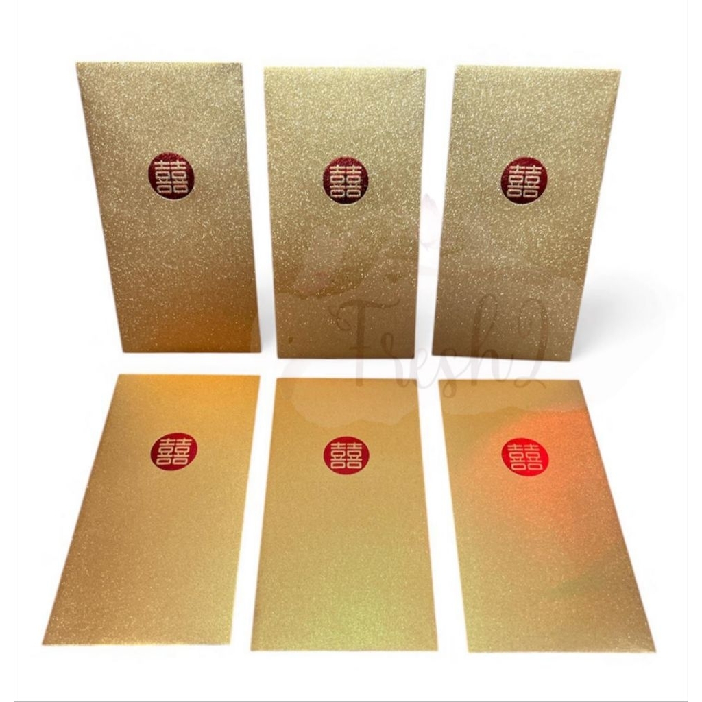 angpao shuangxi premium warna gold / angpao emas / angpao wedding panjang