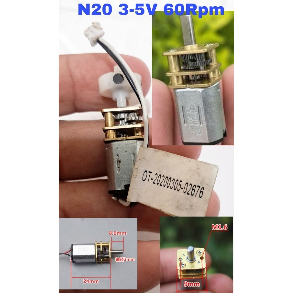 Dinamo dc gearbox N20 Rpm60