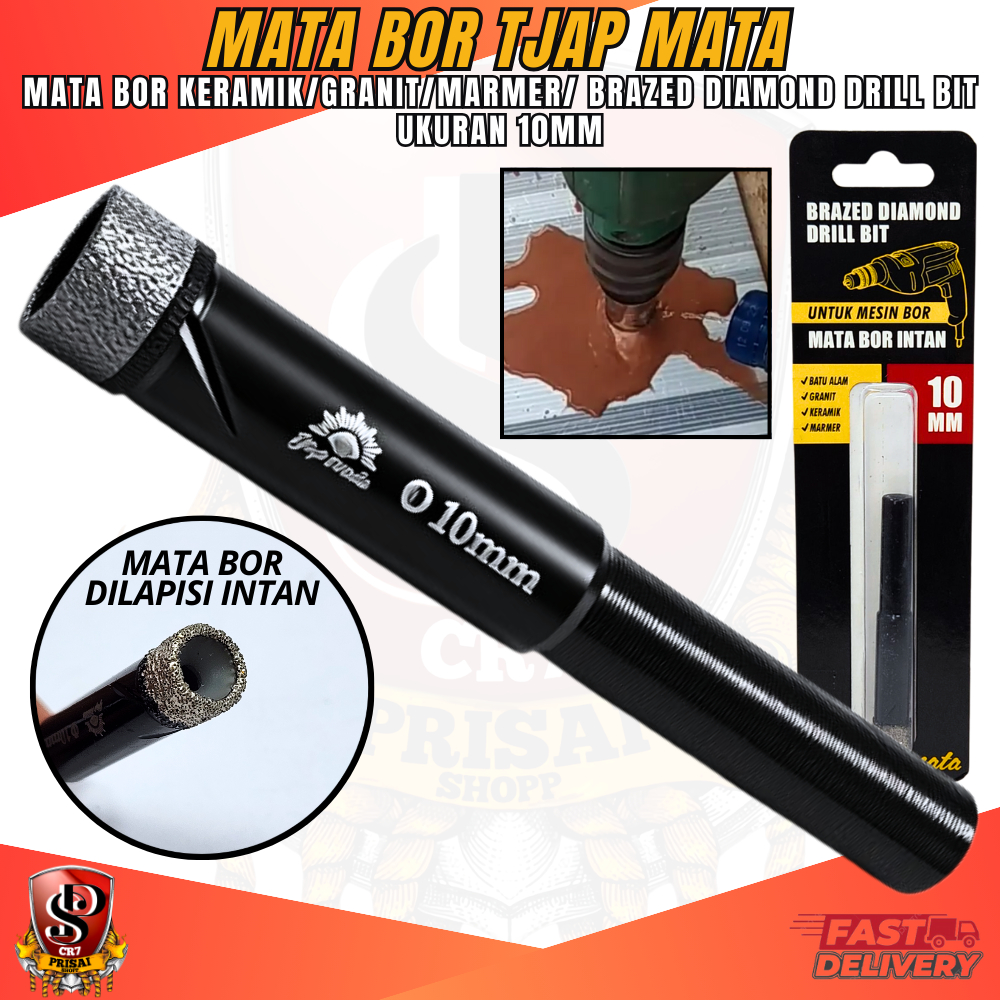 Mata Bor Intan Diamond Drill Bit 10mm Tjap Mata 1pcs / Mata Bor Keramik Marmer Granit 10mm Tjap Mata