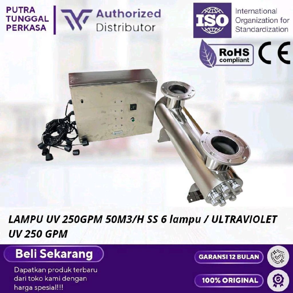 LAMPU UV 250GPM 50M3/H SS 6 lampu / ULTRAVIOLET UV 250 GPM