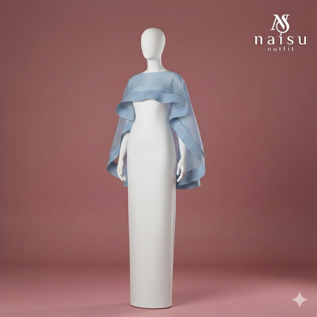 Organza Outer Cape organza cherry -NS38