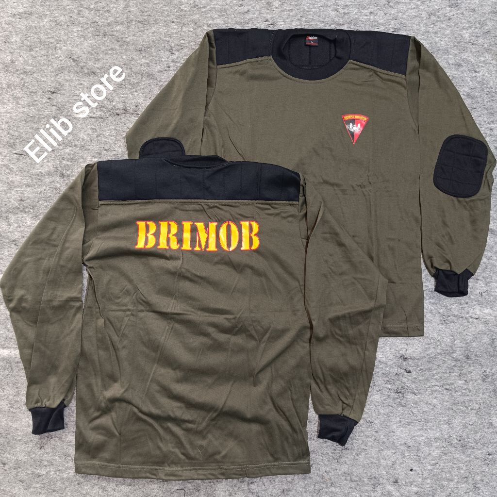 Kaos Panjang Hijau Brimob Bantalan / Kaos Panjang Hijau Brimob