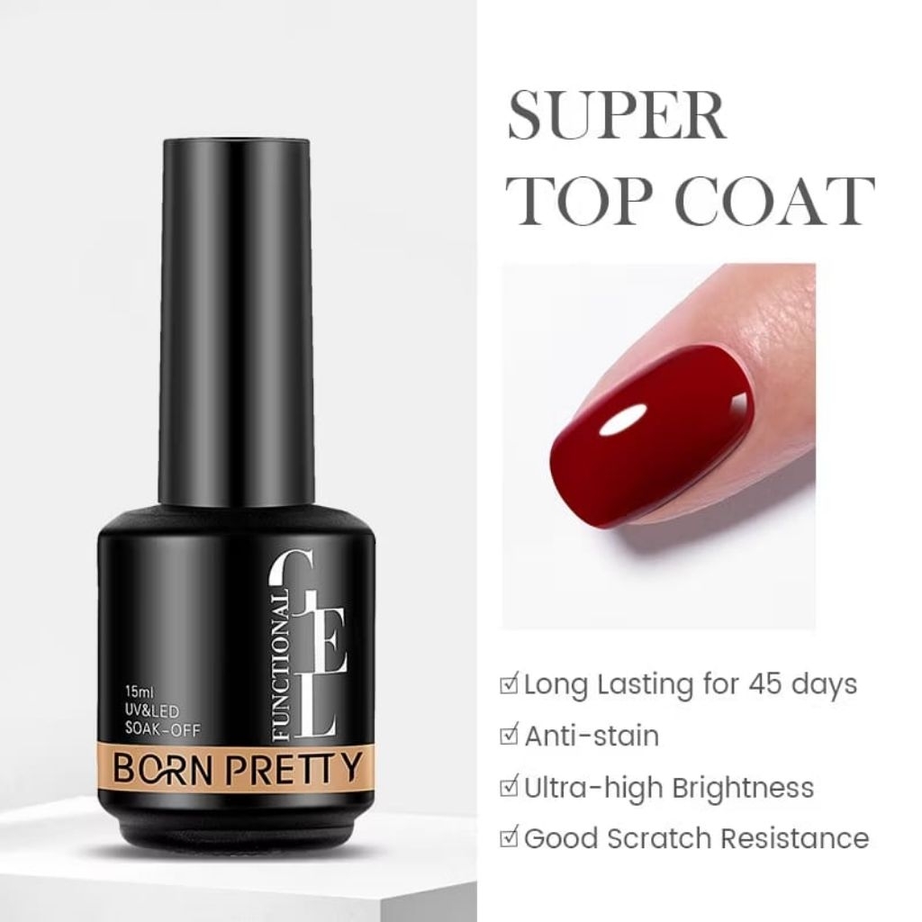 BORN PRETTY original Functional gel polish base coat top coat solid nail tip rhinestone glue debonde