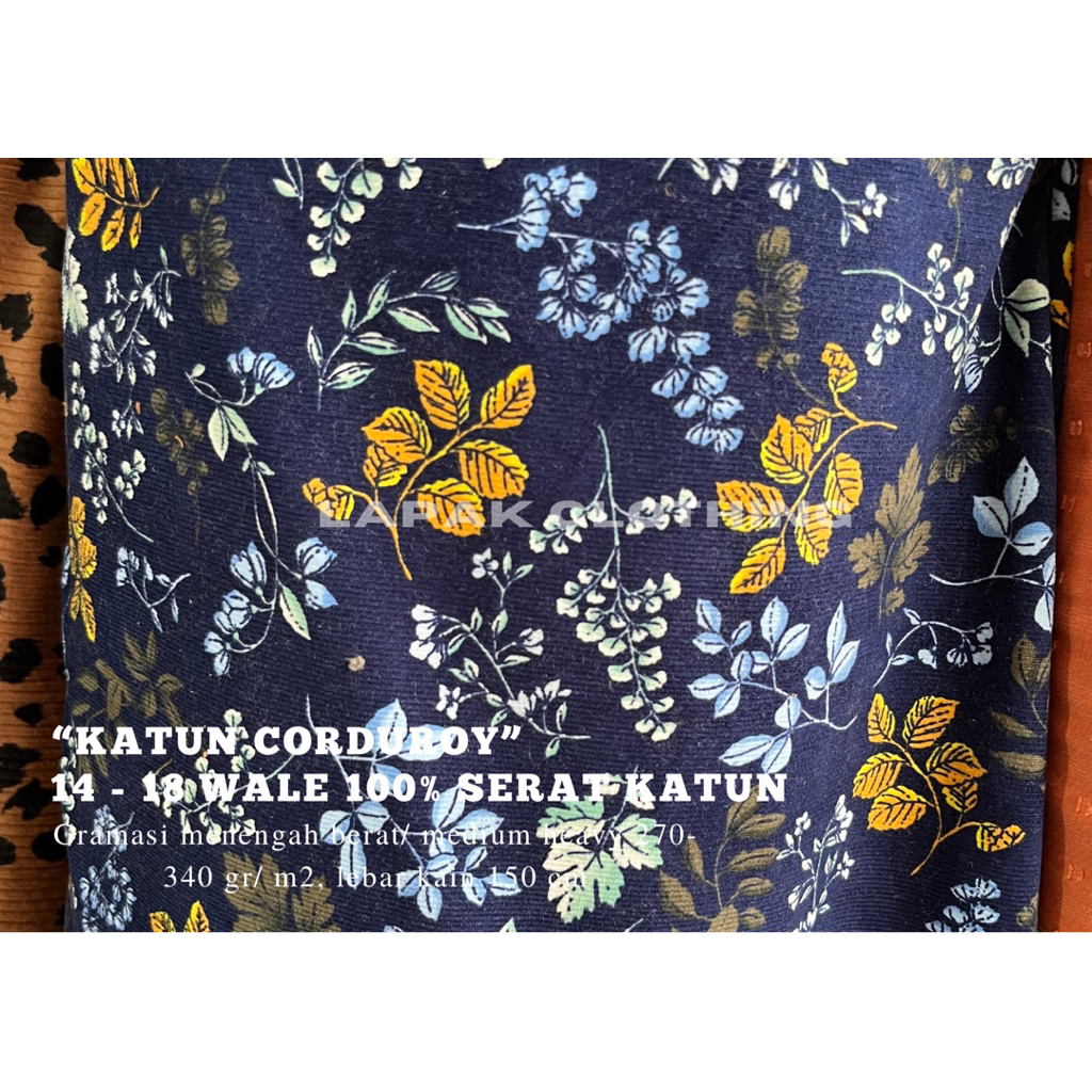 katun corduroy kain classik baby corduroy  motif 21 wale 100% katun / 0,5 meter