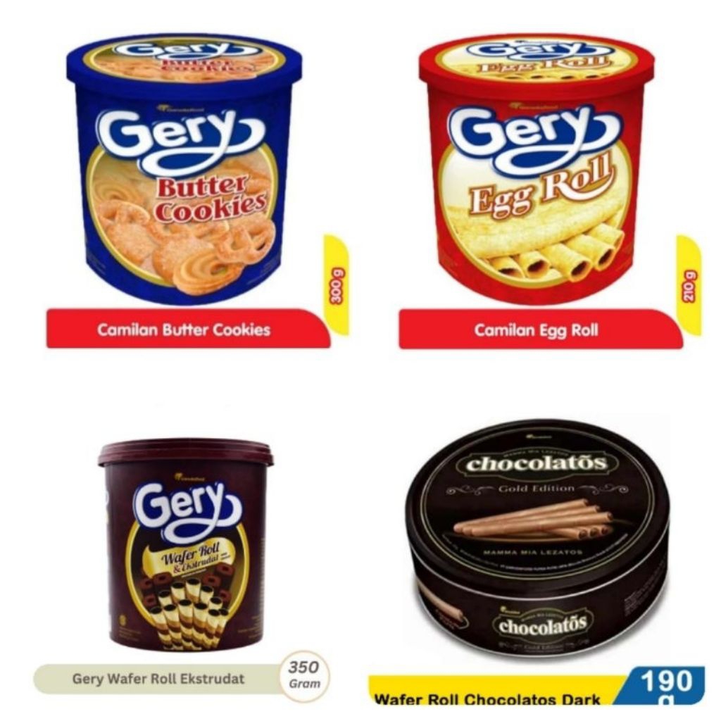 Gery Butter Cookies Kaleng Gery Wafer Roll Gery Egg Roll Toples Gery Chocolatos Kaleng Kue Biscuit K