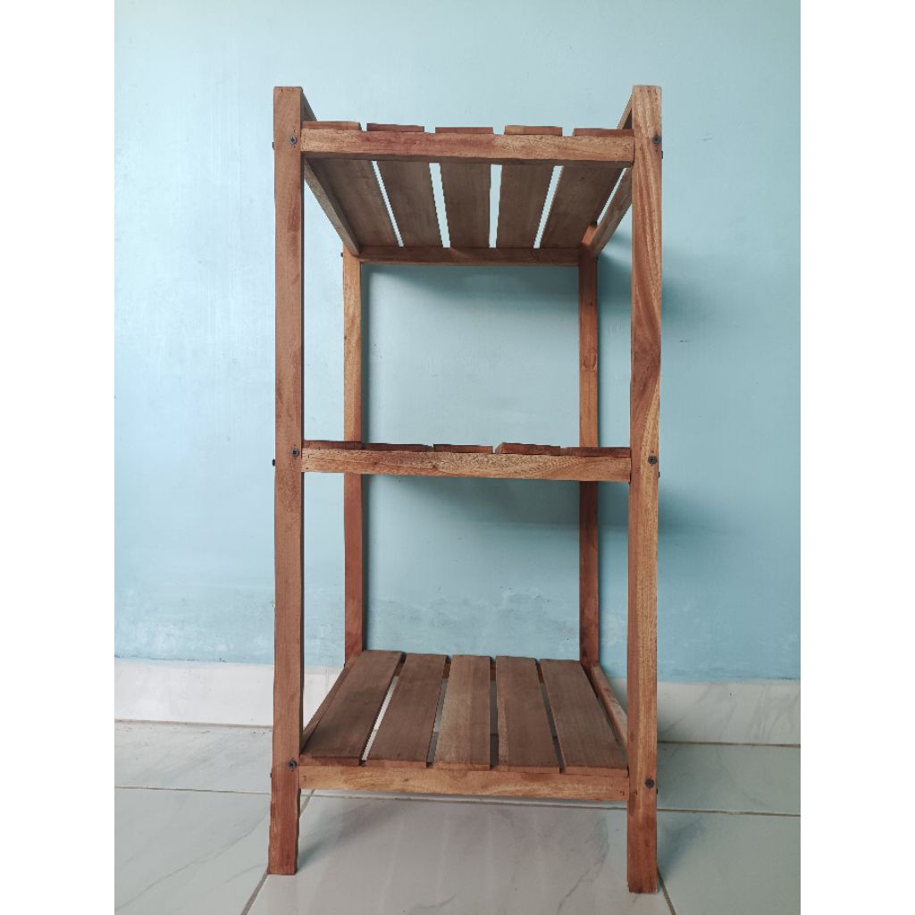 Rak Dispenser Kayu Serbaguna 3 Susun