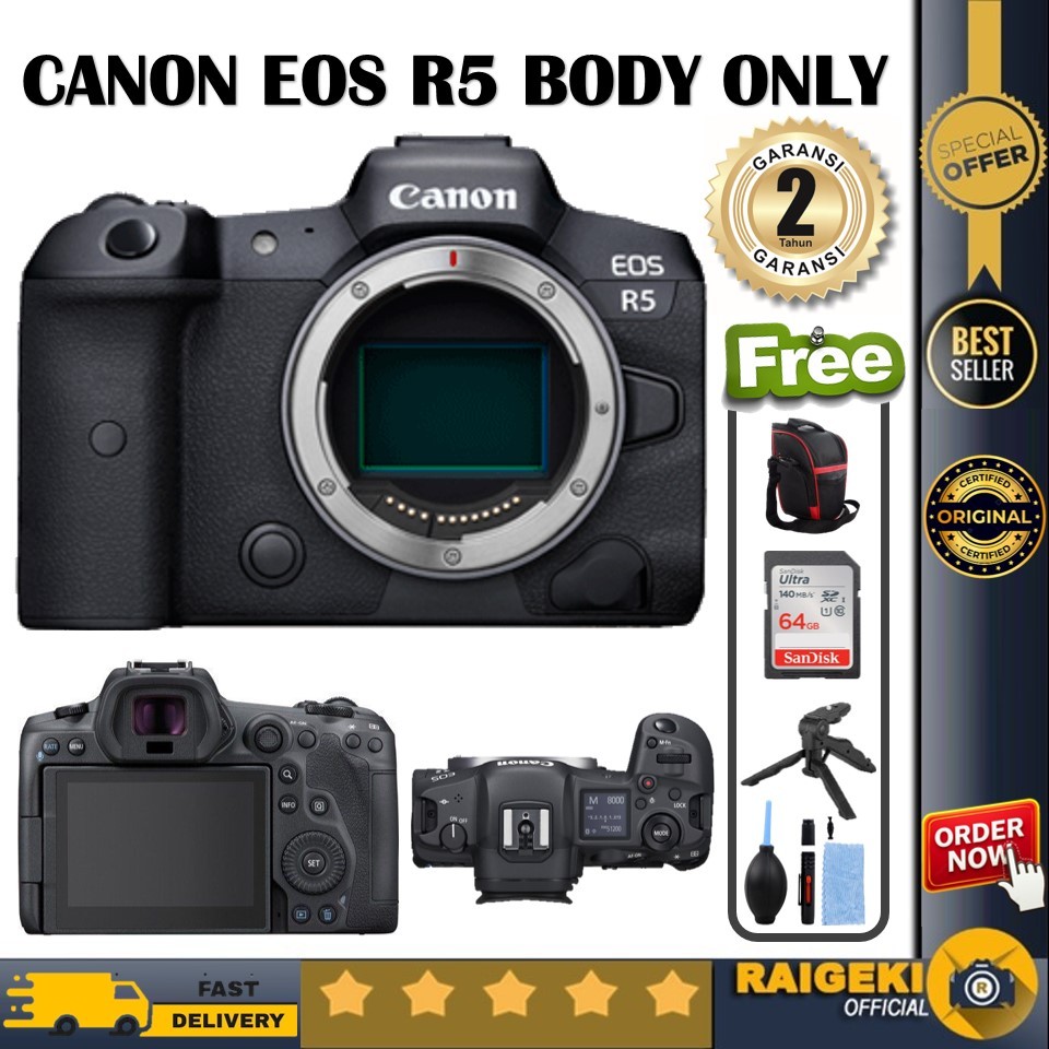 Canon EOS R5 Body Only Canon R5 Body Mirrorless Camera GARANSI RESMI