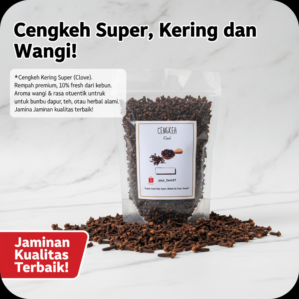 Cengkeh Super 1kg Kering & Bersih - Aroma Wangi Tajam (High Quality Cloves)