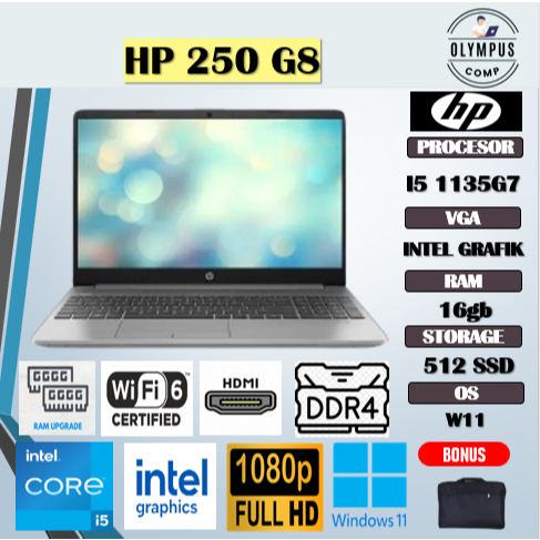 HP 250 G8 I5 1135G7 16GB 512 W11 15.6FHD