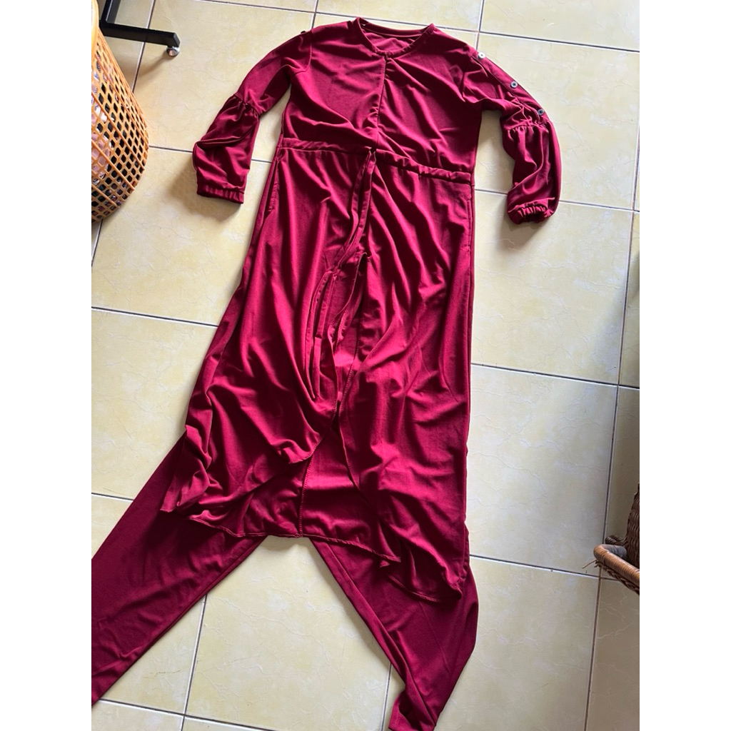 setelan tunik dewasa bahan syakila