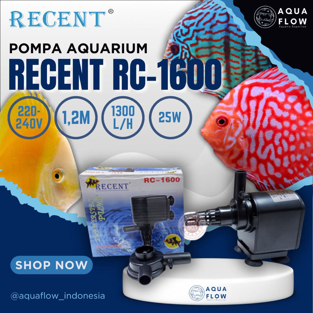 Pompa Aquarium Recent RC 1600 1300L/H 25W / Pompa Kolam / Pompa Aquarium /Pompa Selam