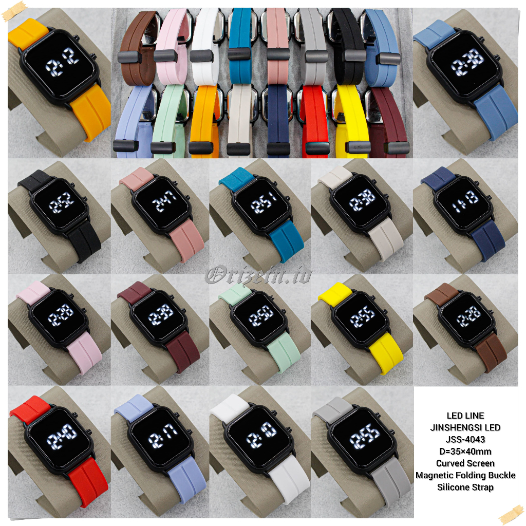 Jam Tangan LED Watch JSS4043 Digital Cowok Cewek Unisex Strap Silicone Magnetic Folding Buckle