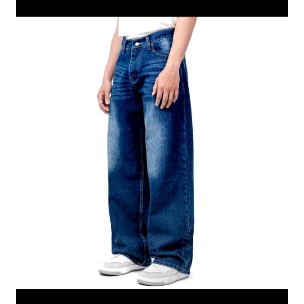 Celana jeans pria Korean style/Celana jeans kulot pria/Celana jeans pria gombrong