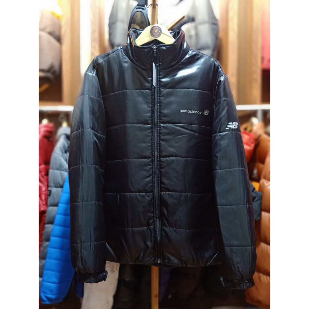 JAKET PUFFER DAKRON BRAND ENBI BLACK GLOSSY