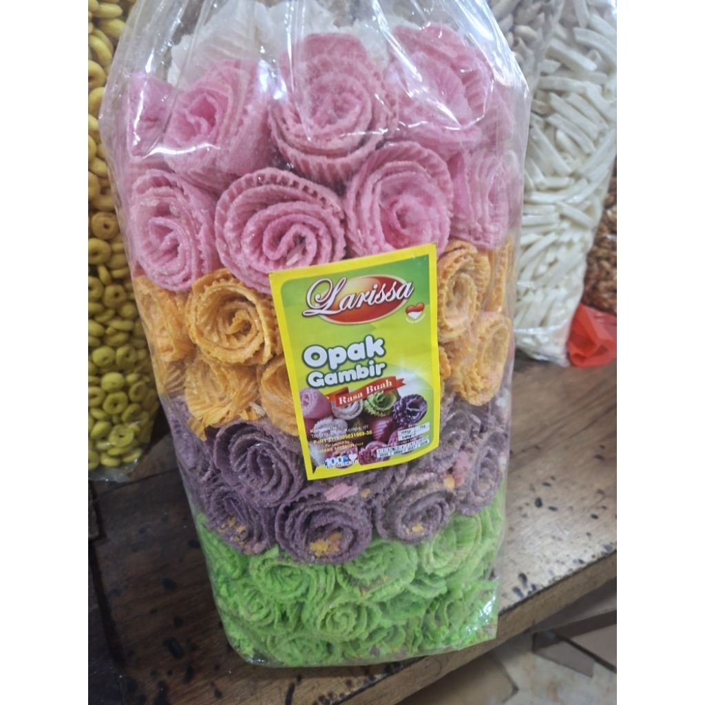 opak gambir / opak warna larissa rasa buah 250g