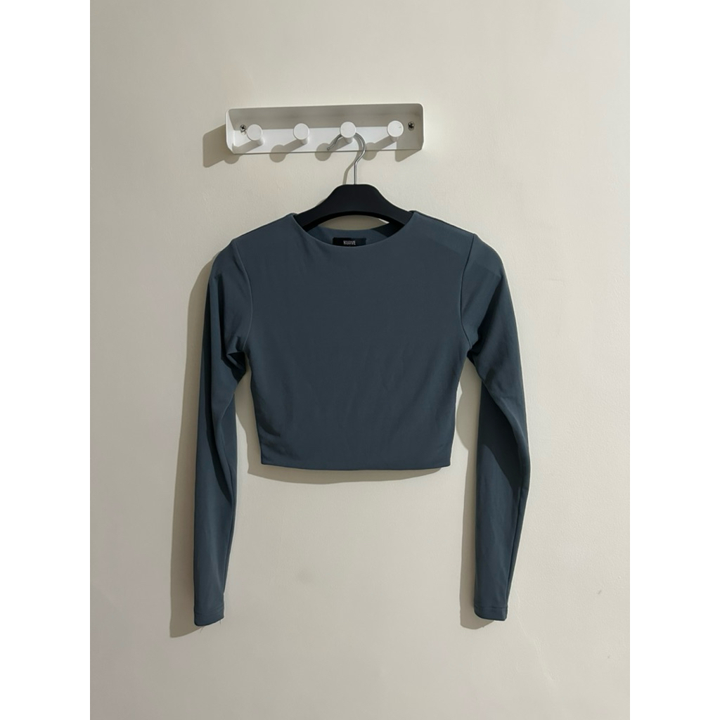 Kurve Aoki Crop Top Bare Kurve Cropped Long Sleeve Top Barekurve Basic Fitted Tees Tshirt