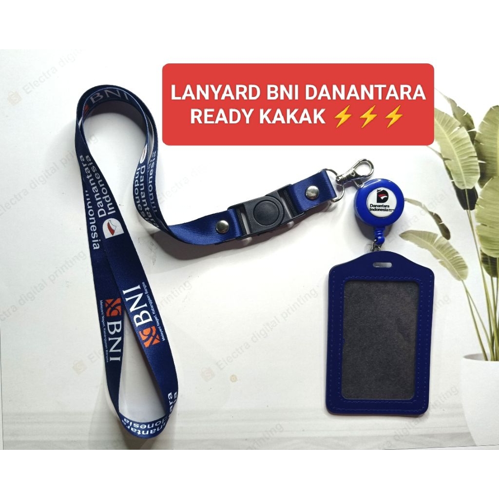Tali id card BNI Danantara terbaru [READY STOK] Lanyard printing satuan premium