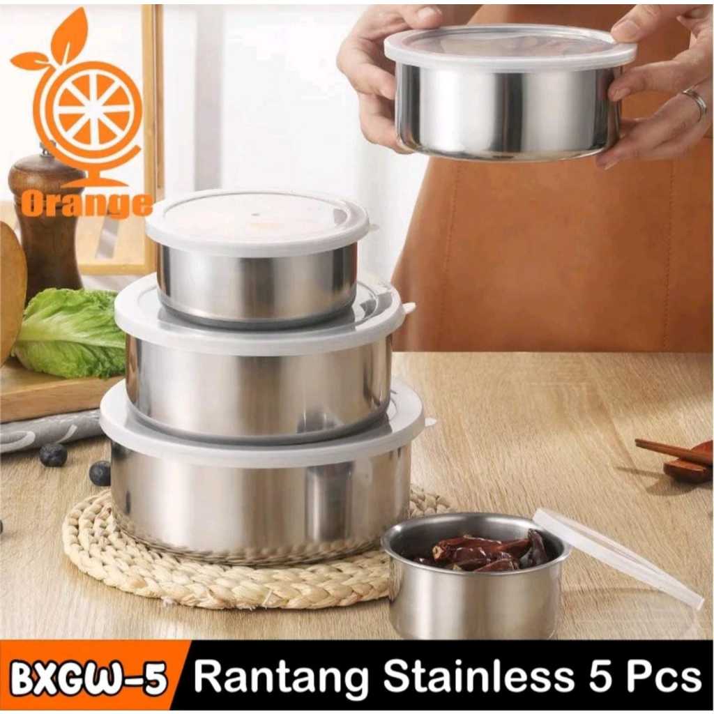 Rantang 5 Susun Stainless Tupperware Minimalis Tempat Makan 5 in 1