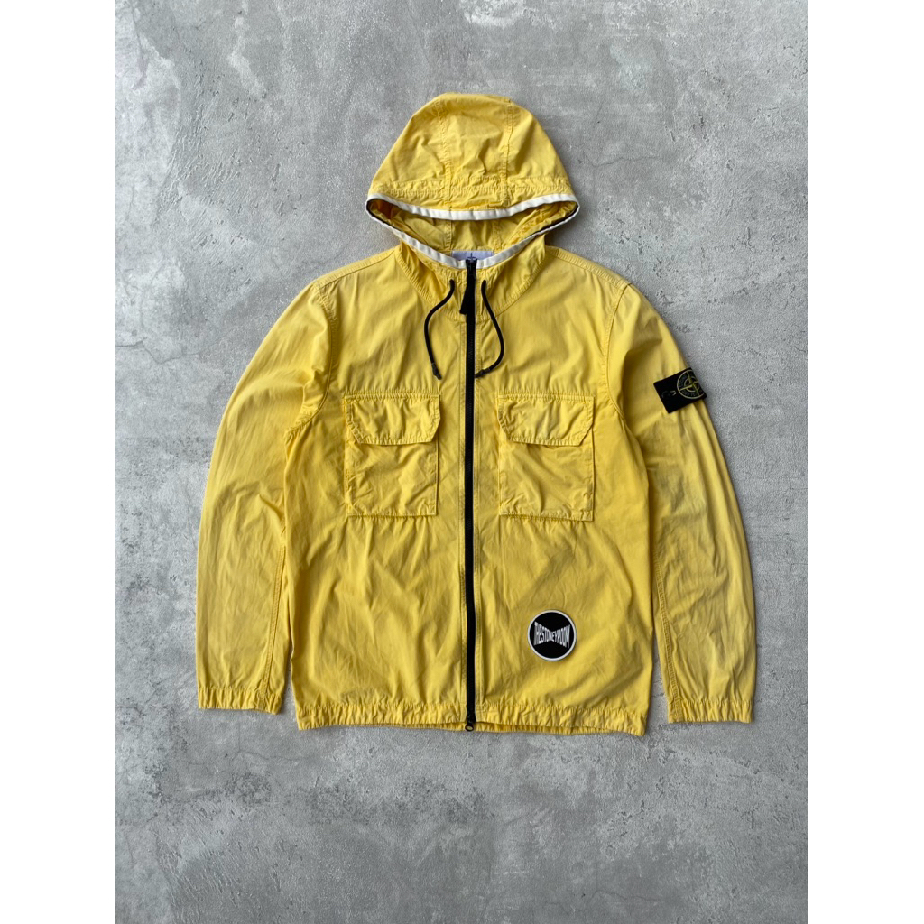 Stone Island Garment Dyed Overshirt Hoodie Yellow 100% Original