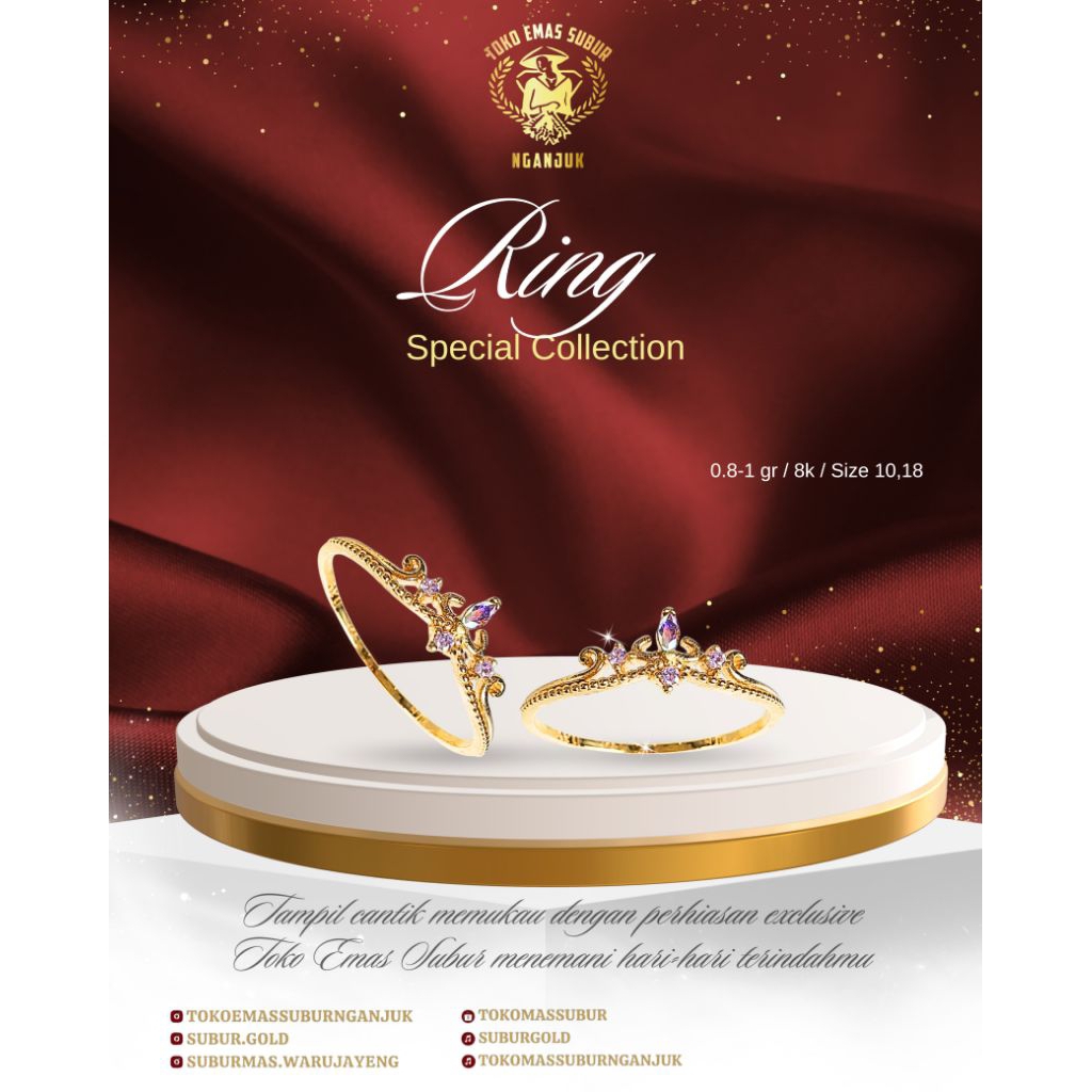 Cincin model permata ungu