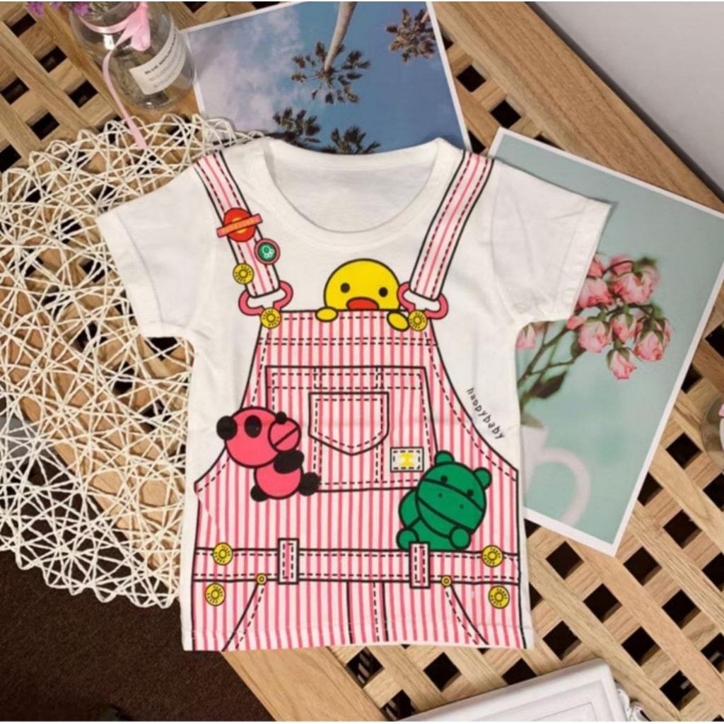 Atasan kaos tunik anak perempuan import est usia 3-8th.