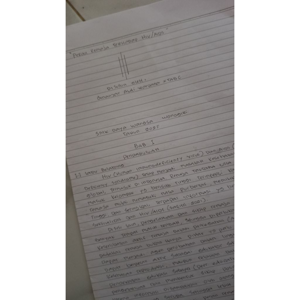 joki tulisan dalam buku tulis