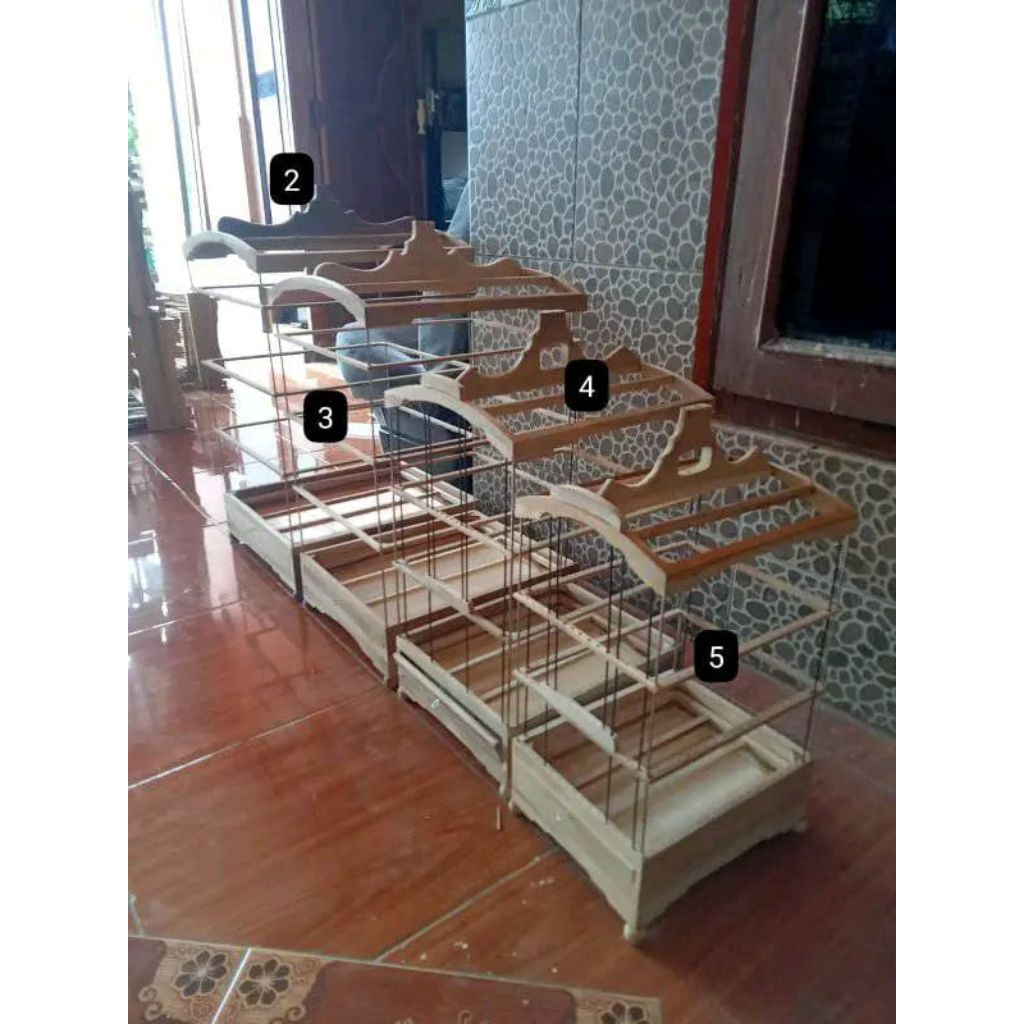 SANGKAR DIAMOND NO4&5 TIANG BESI STENLIS AMBRUKAN KAYU JATI