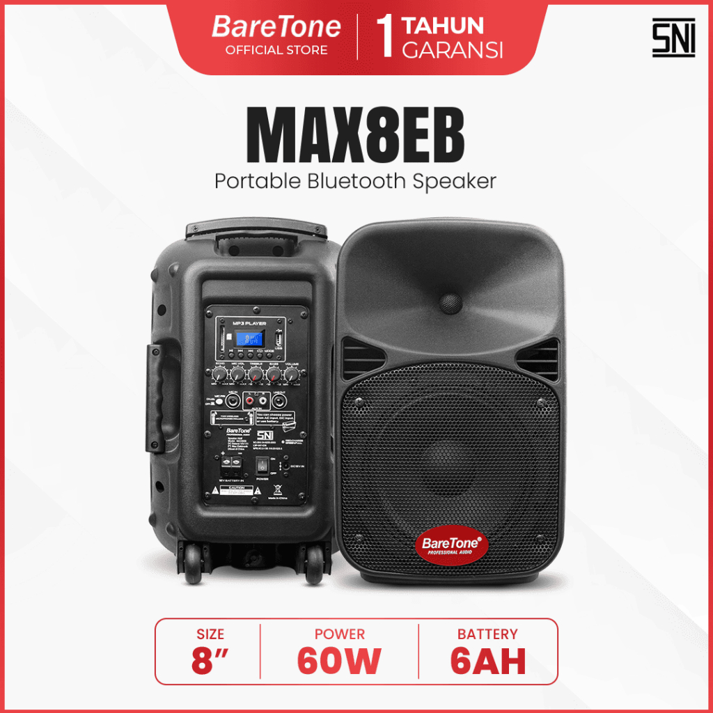 Speaker Portable Baretone Max-8EB 8inch