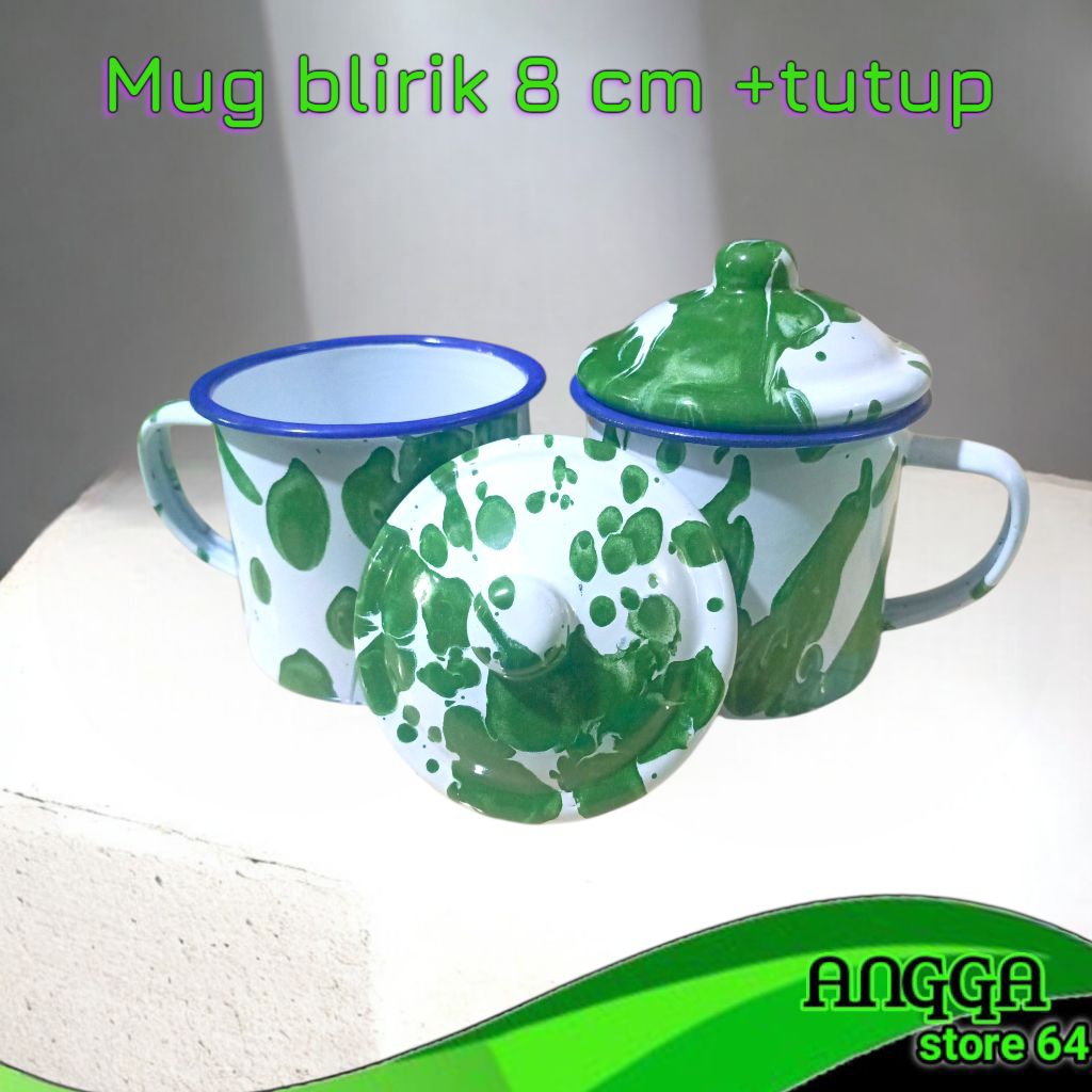Cangkir 8 Blirik Enamel Jadul Retro – Cangkir Kopi Teh Estetik Anti Karat