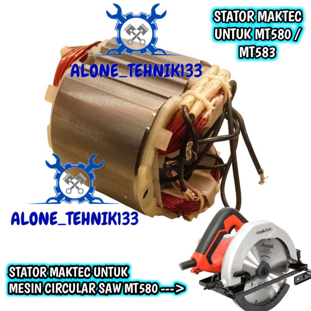 STATOR MAKTEC MT580 MT583 GULUNGAN UNTUK MESIN CIRCULAR SAW MAKTEC MT580 MT583