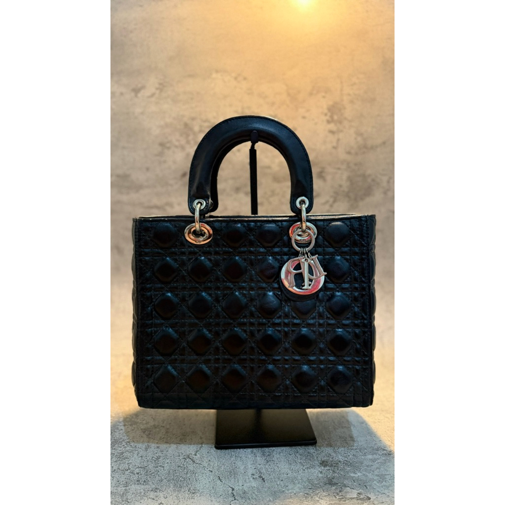 Lady Dior Medium Lambskin Cannage Bag