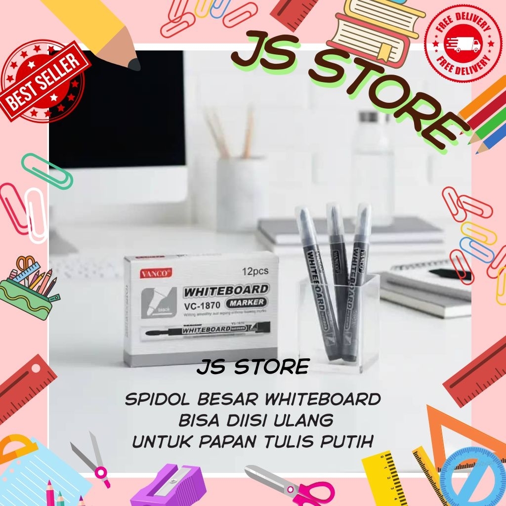 Spidol Besar whiteboard Bisa Diisi Ulang / Spidol Papan Tulis Putih Bisa Di Hapus