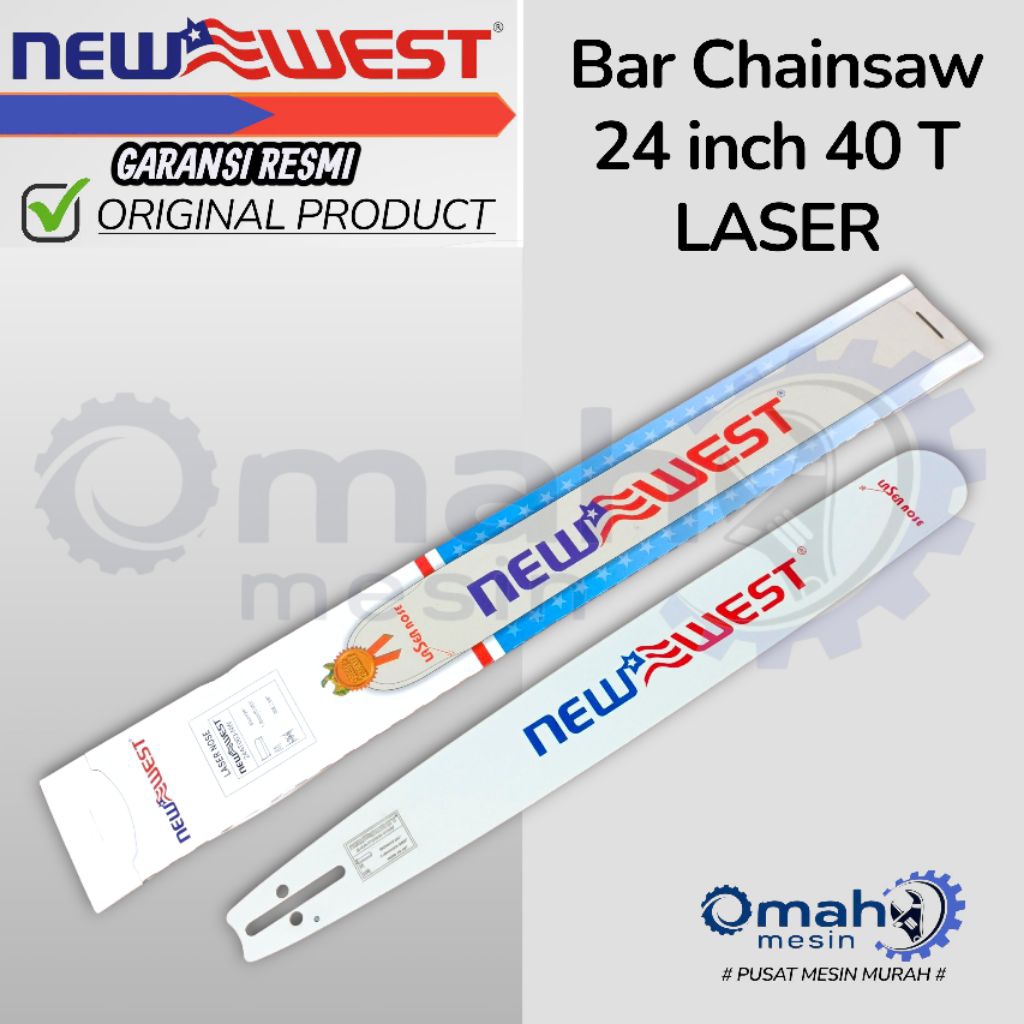 Bar Senso 24 Inch 40 Mata Baja Merk NEW WEST ORIGINAL / Bar Chainsaw 24 Inch NEW WEST