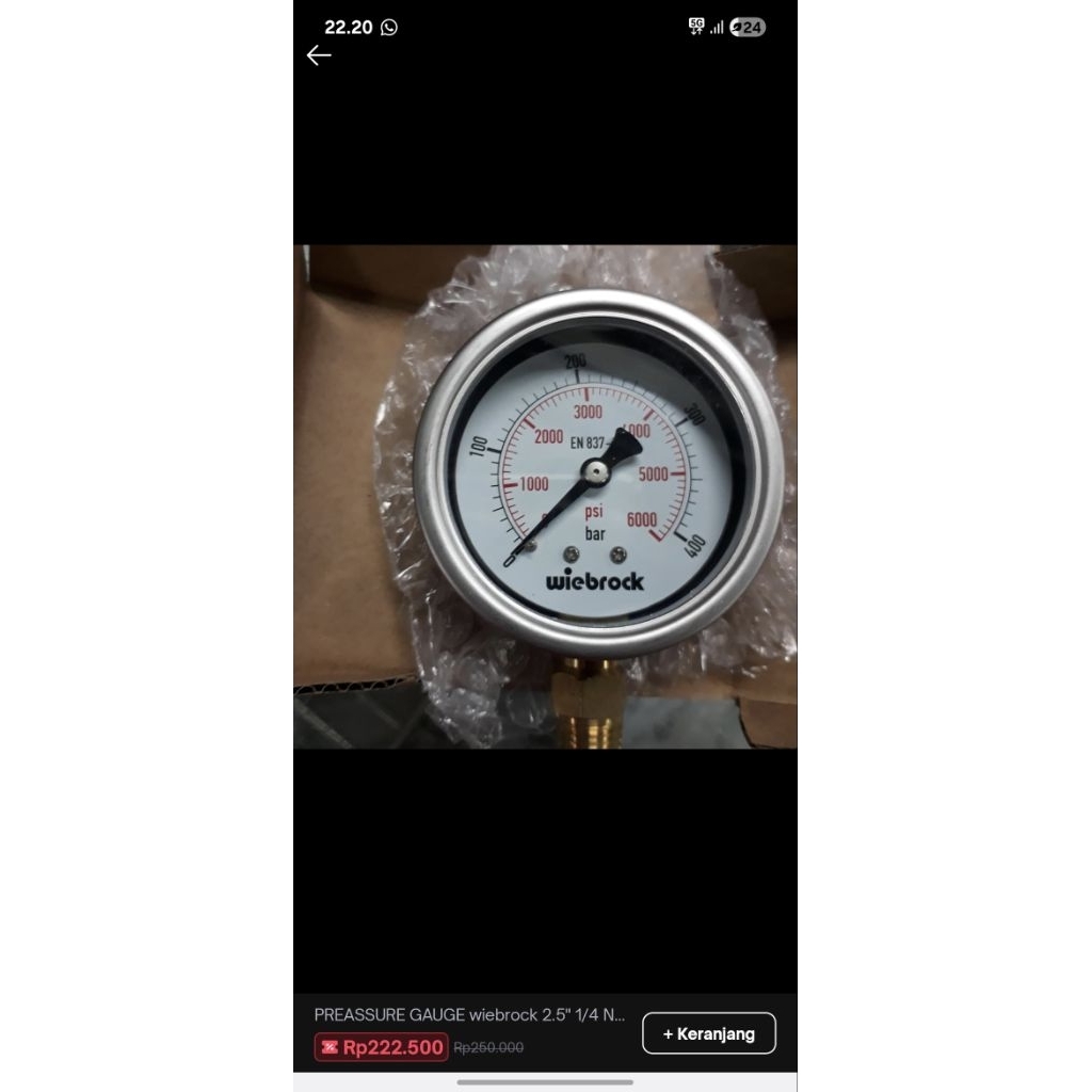 pressure gauge wiebrock 400 bar /pressure gauge