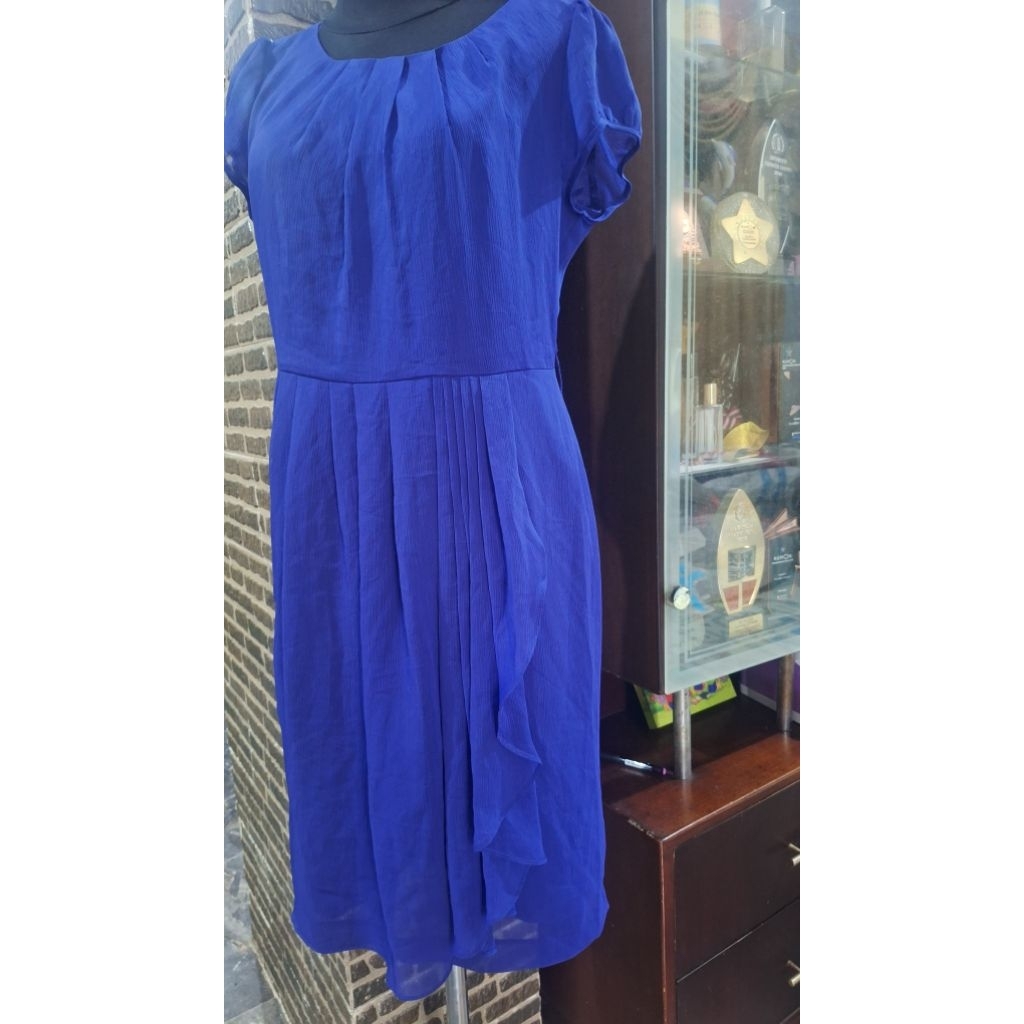 Dress sifon polos/ Dress sifon biru