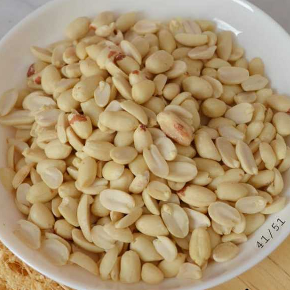 Kacang Tanah Kupas Mentah, Kacang Kupas Bersih - Ukuran 41/51 Besar