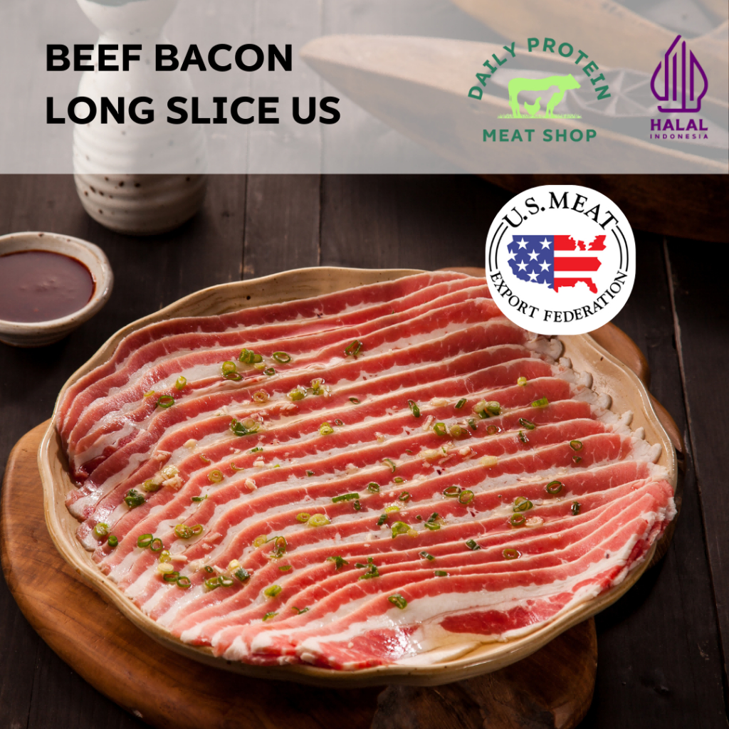 [JUICY] US Beef Bacon 250gr / US Long Slice / US Daging Slice Bacon Sapi Halal
