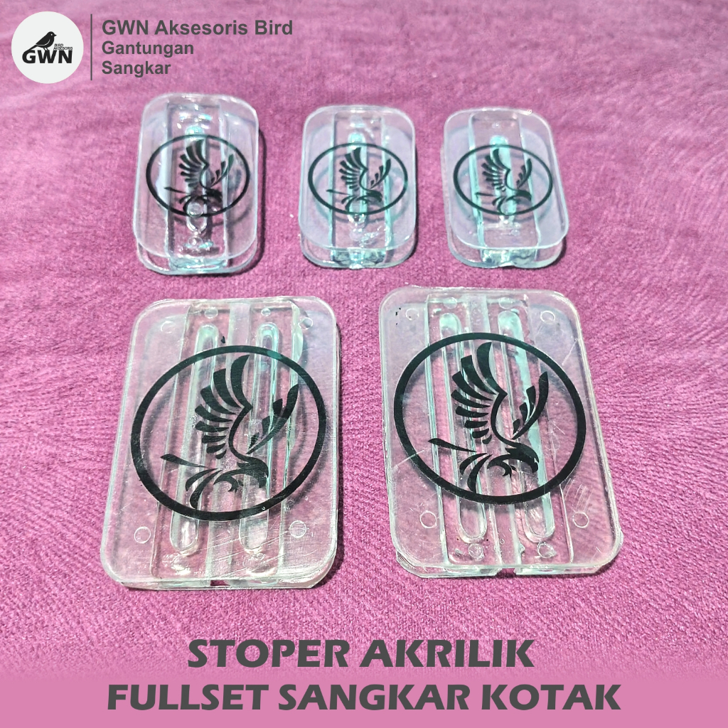 STOPER AKRILIK SANGKAR KOTAK TRANSPARAN FULLSET