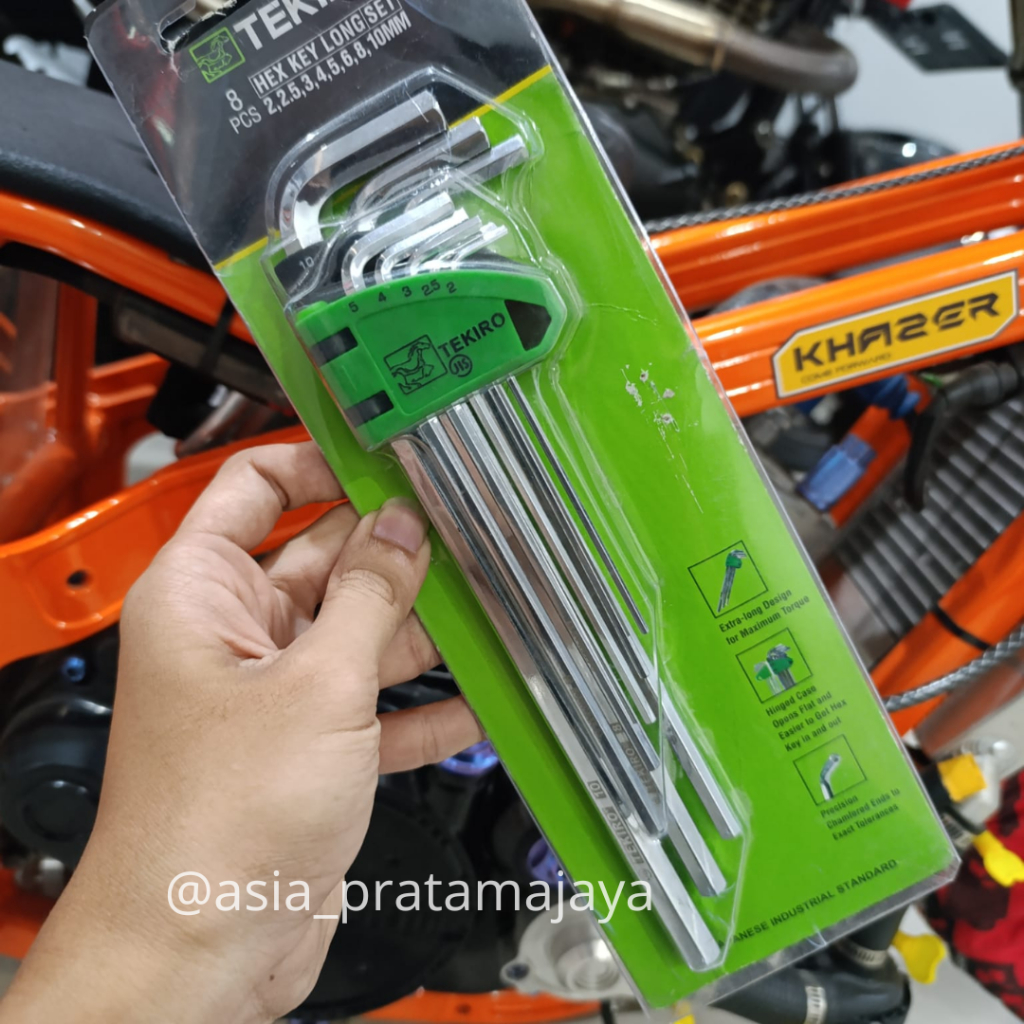 Kunci L Biasa Kombinasi Bintang 9 pcs Panjang Extra Long Murah Tekiro Kunci Klep Segi Enam termurah